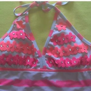 justice girls flower tankini